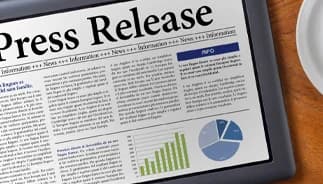 Press release document on screen