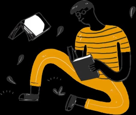 Illustration of a person polishing a manuscript