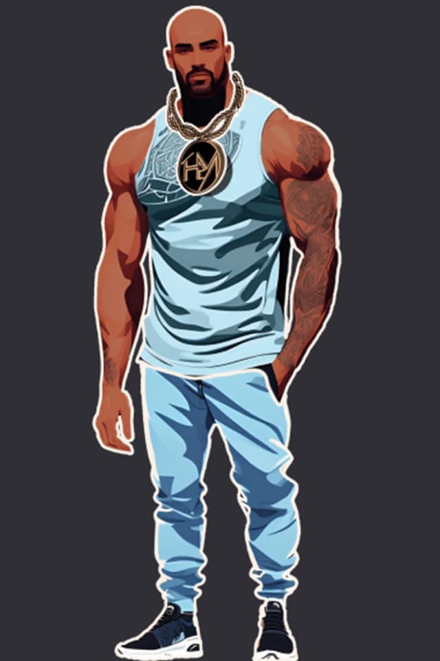 Athletic character portrait illustration